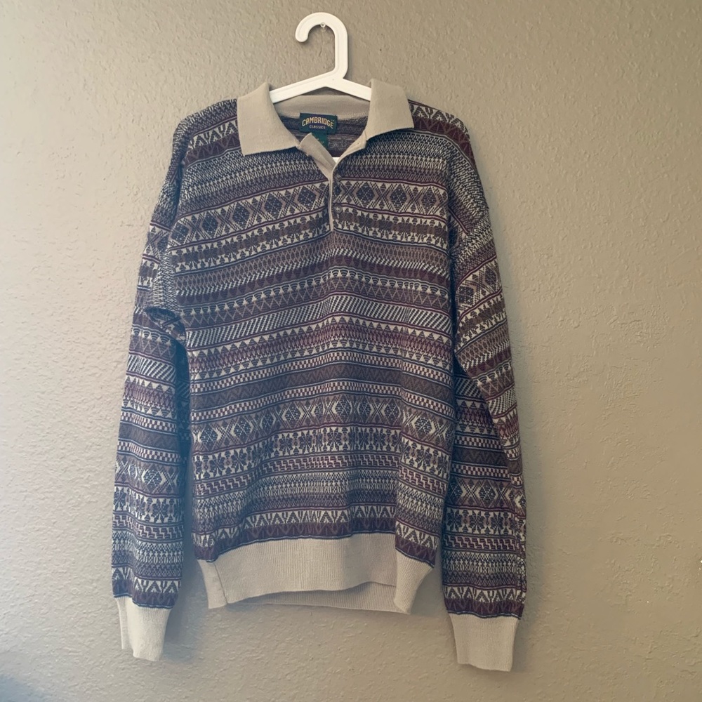 vintage brown pattern sweater